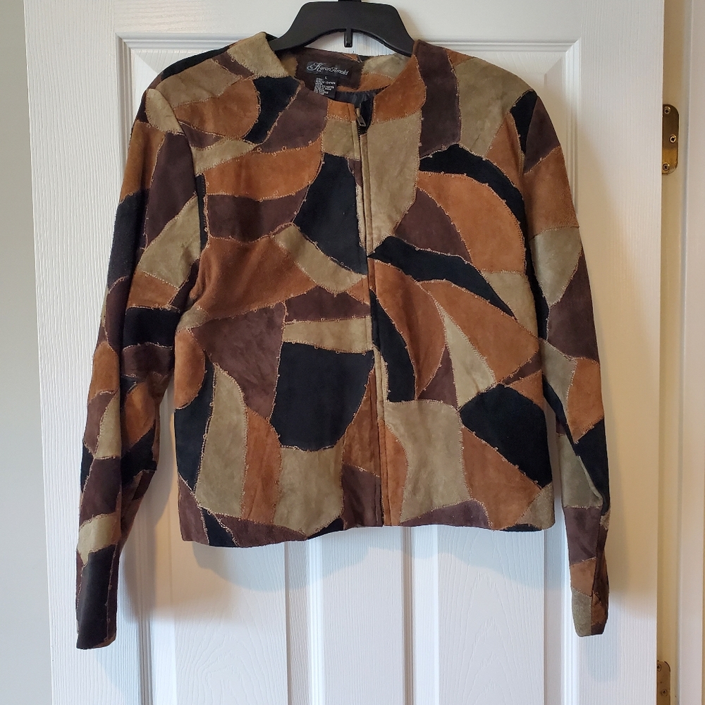 Karen Arnold Leather Suede Patchwork Jacket - image 2